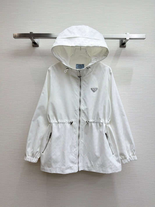 hooded jacquard jacket
