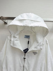 hooded jacquard jacket