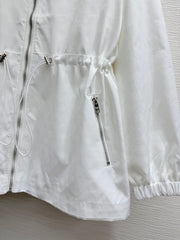 hooded jacquard jacket