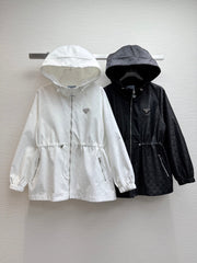 hooded jacquard jacket