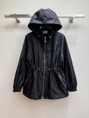 hooded jacquard jacket