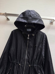 hooded jacquard jacket