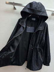 hooded jacquard jacket