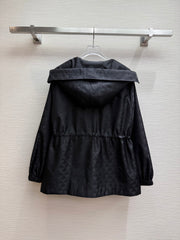 hooded jacquard jacket