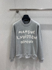 Lettering embroidered crew neck sweatshirt