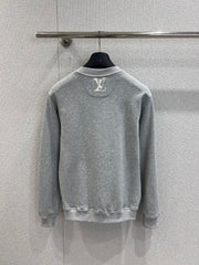 Lettering embroidered crew neck sweatshirt