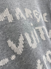 Lettering embroidered crew neck sweatshirt