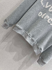 Lettering embroidered crew neck sweatshirt