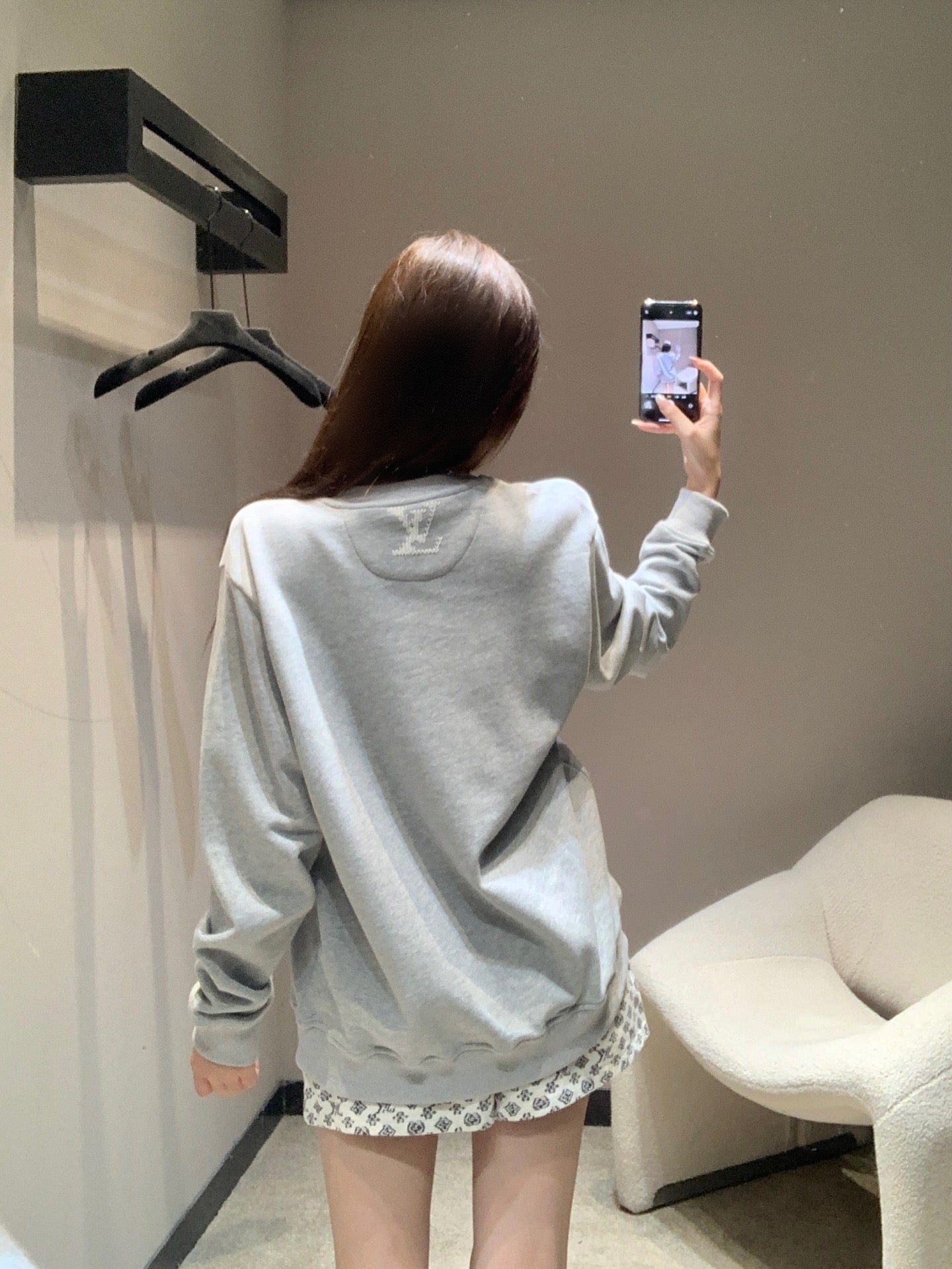 Bedrucktes Slim-Fit-Stretch-Hemd mit Streifen