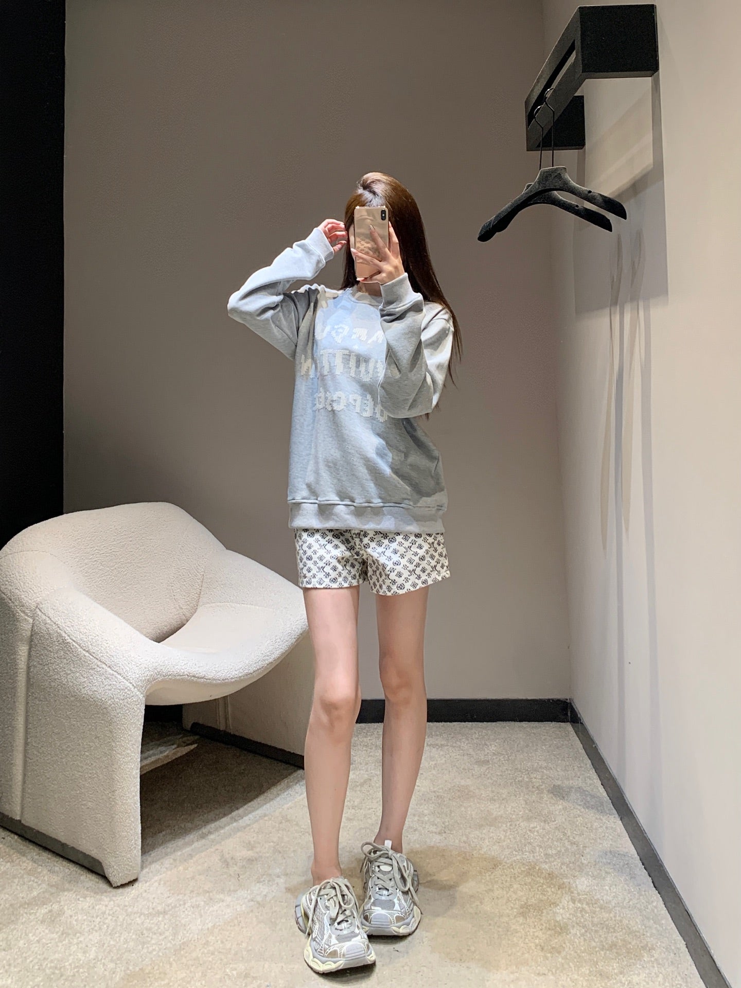 Bedrucktes Slim-Fit-Stretch-Hemd mit Streifen