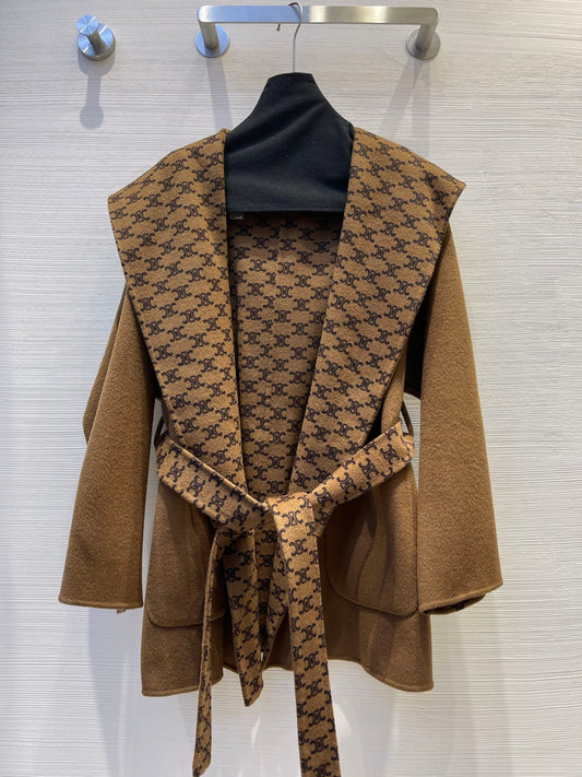 Handmade double-faced nylon wool coat