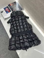 Stand collar belt down vest