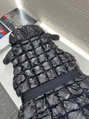 Stand collar belt down vest