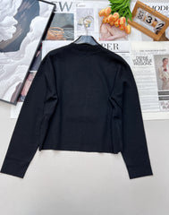 Wool embossed lettering pullover sweater