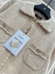Embroidered lace knitted cardigan