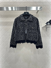 Embroidered lace knitted cardigan