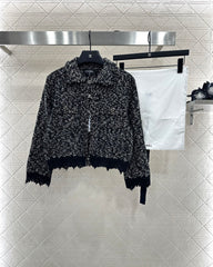 Embroidered lace knitted cardigan