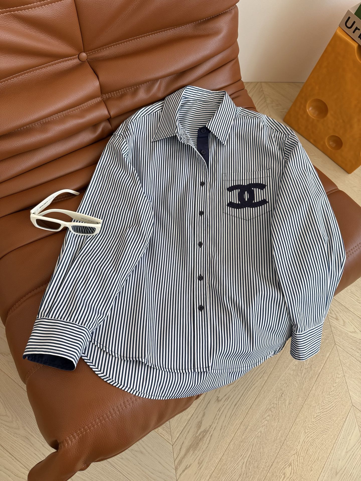 Bedrucktes Slim-Fit-Stretch-Hemd mit Streifen