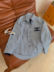 Chemise slim à rayures et imprimé stretch