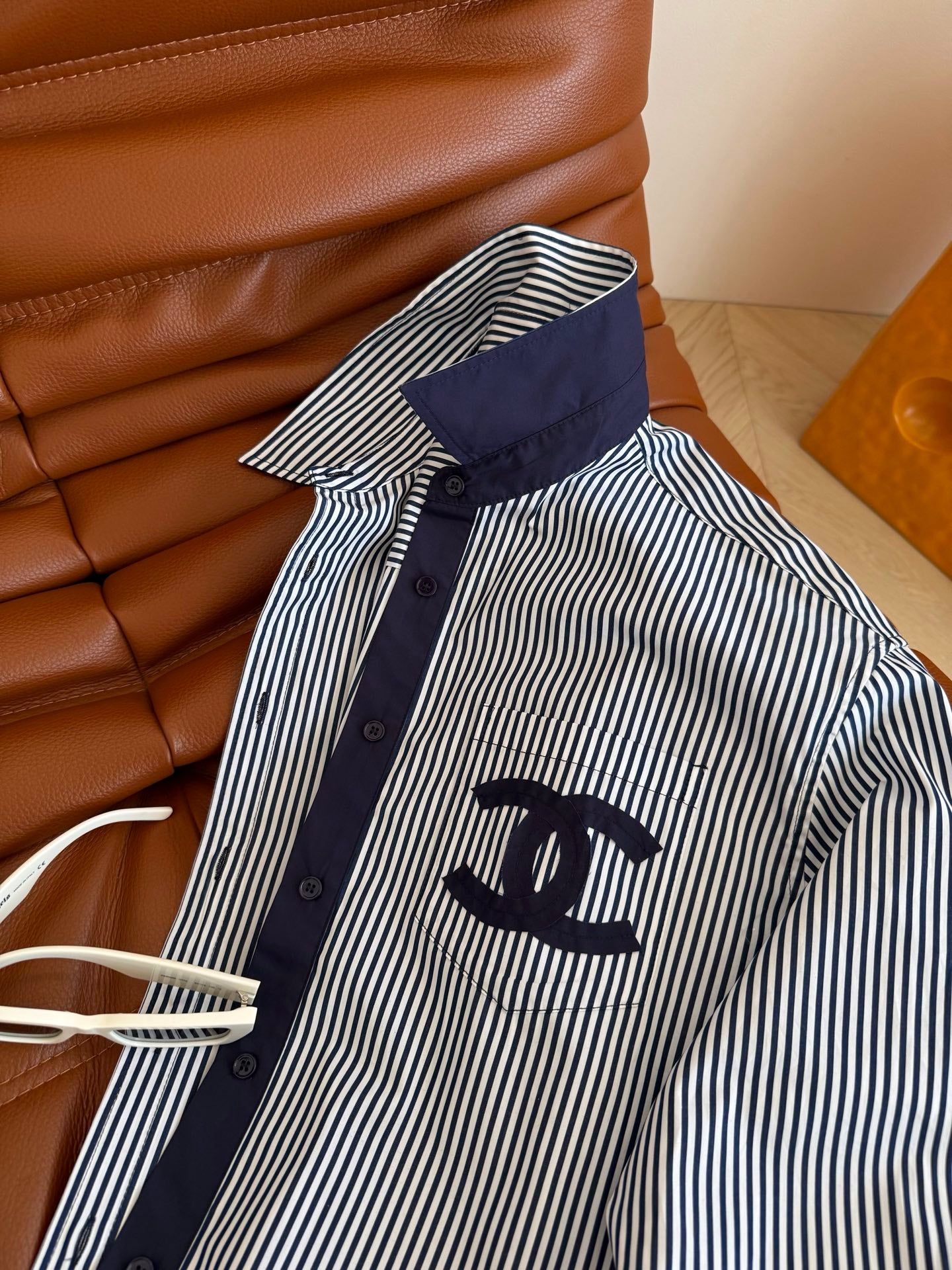 Bedrucktes Slim-Fit-Stretch-Hemd mit Streifen