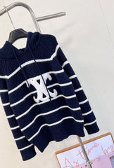 Arc de Triomphe striped hooded sweater