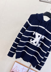 Arc de Triomphe striped hooded sweater