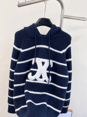 Arc de Triomphe striped hooded sweater