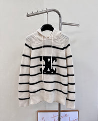 Arc de Triomphe striped hooded sweater