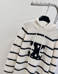 Arc de Triomphe striped hooded sweater