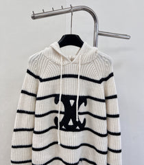 Arc de Triomphe striped hooded sweater