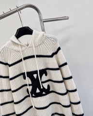 Arc de Triomphe striped hooded sweater