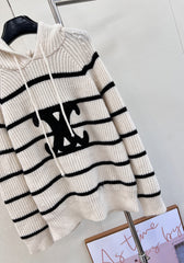 Arc de Triomphe striped hooded sweater