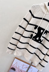 Arc de Triomphe striped hooded sweater
