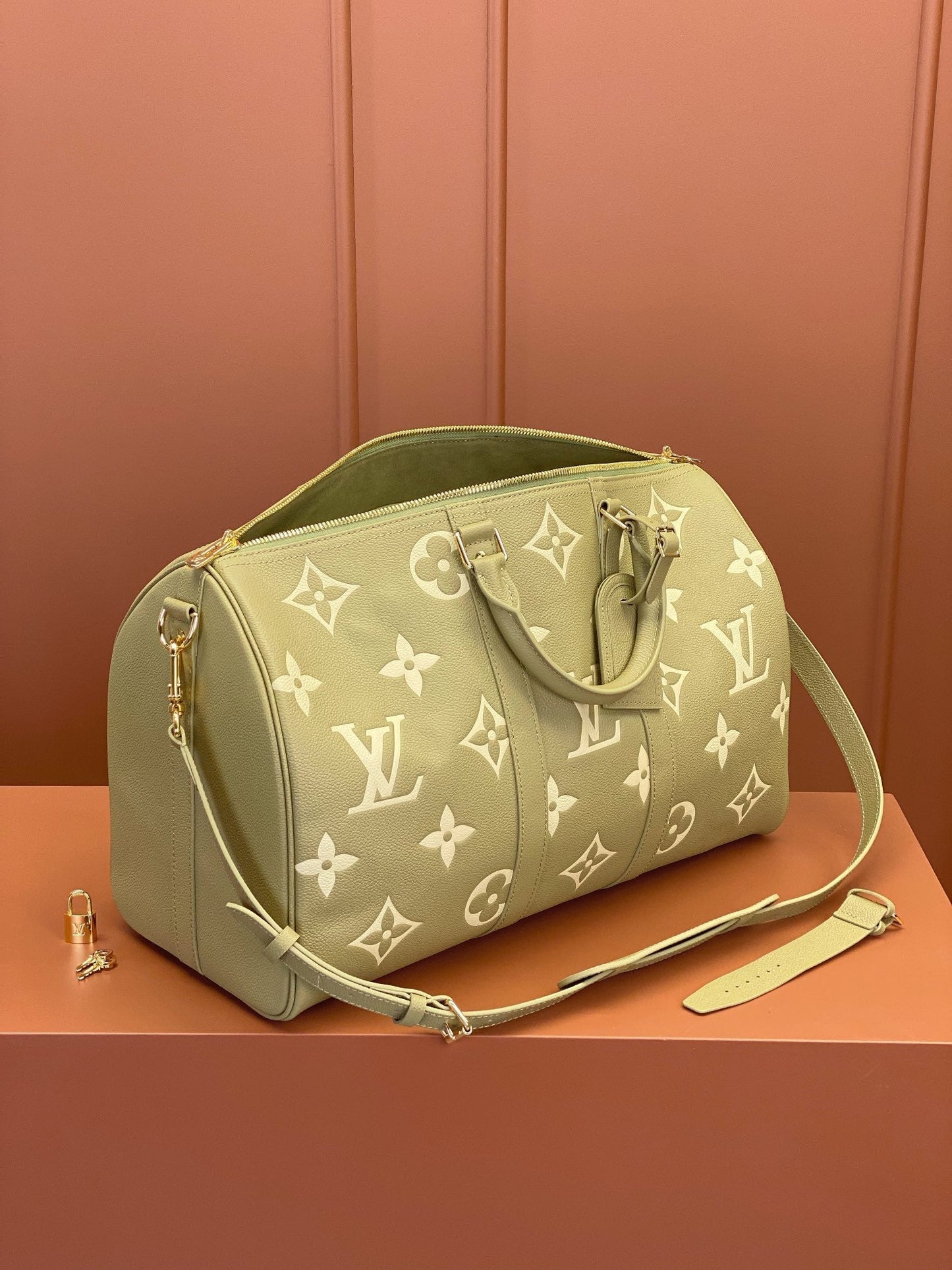 Keepall Bandoulière 45 Monogram Empreinte Leder