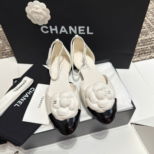 Ballerines bicolores à bride cheville Camellia 