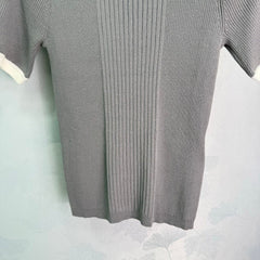 Color-Blocked Ribbed Knit Short-Sleeve Tees
