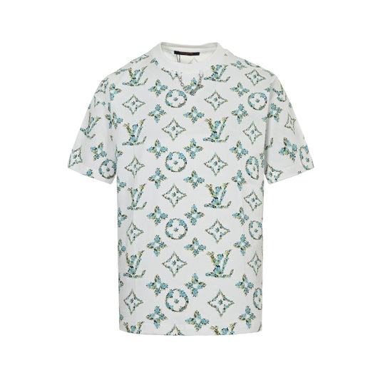 T-shirt surdimensionné à imprimé monogramme botanique 