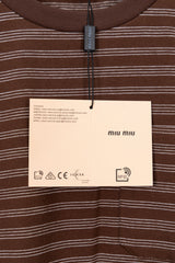 Mocha Slanted-Stripe Pocket Tee with Mini Logo Patch