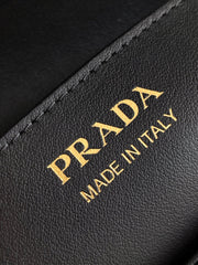 Black Patent Leather Baguette Bag with Gold Accents