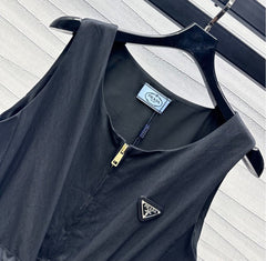 Drawstring-Waist Sleeveless Midi Dresses