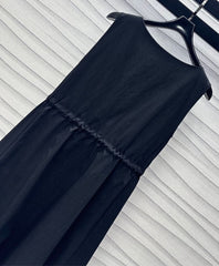Drawstring-Waist Sleeveless Midi Dresses