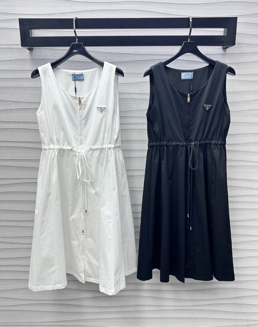 Drawstring-Waist Sleeveless Midi Dresses