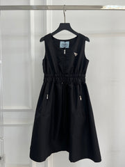 Drawstring-Waist Sleeveless Midi Dresses