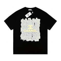 Large graffiti three-dimensional logo print casual short-sleeved T-shirt