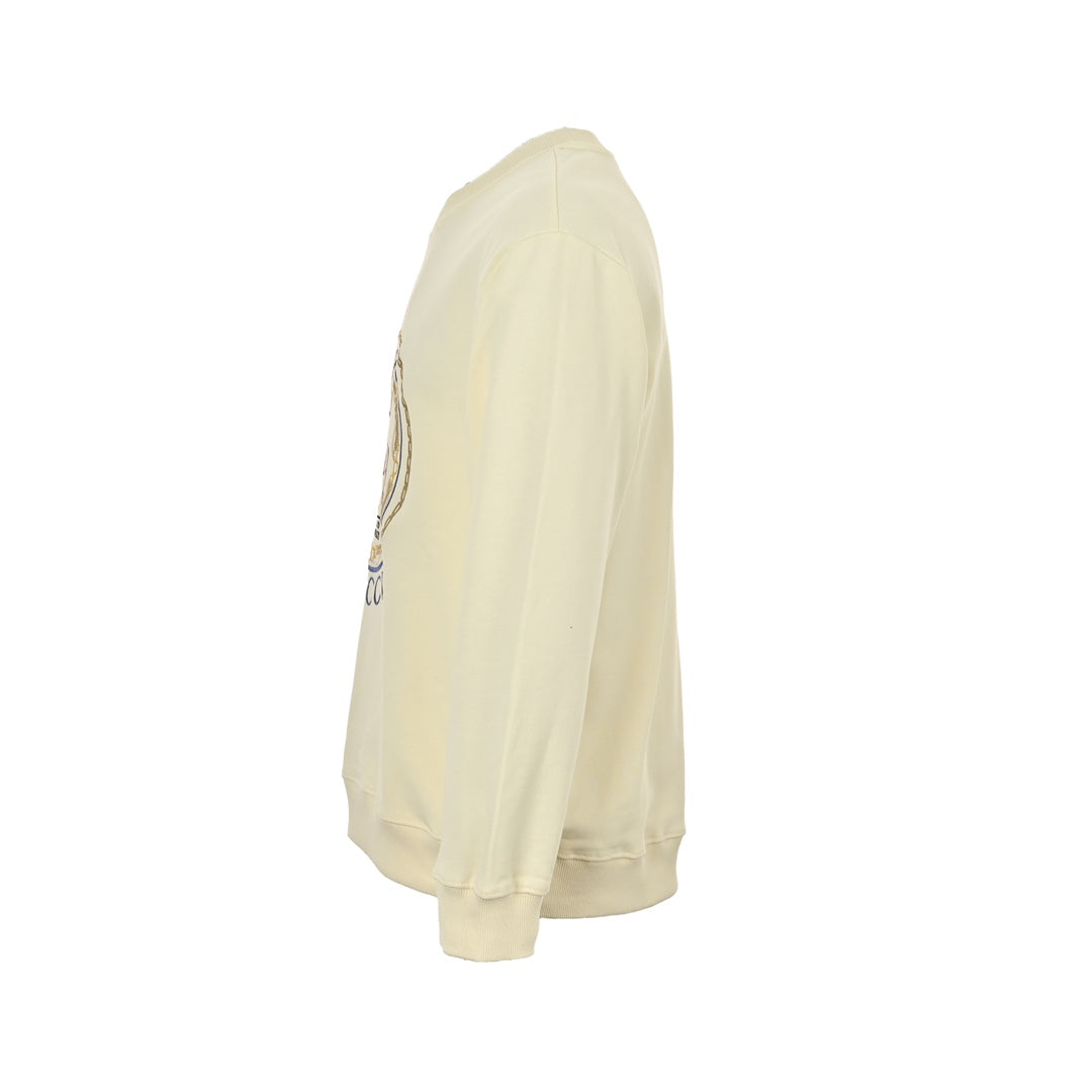 Sweatshirt mit Rundhalsausschnitt und Kettenstickerei im Retro-Stil