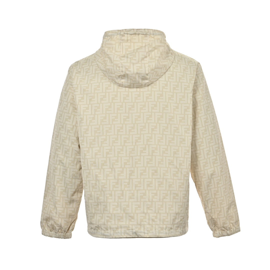 Veste à capuche réversible en nylon FF entièrement imprimée