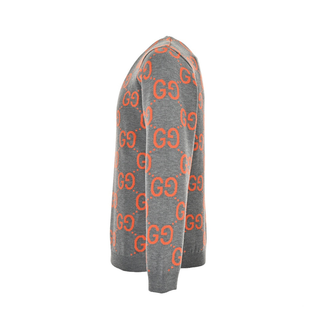 Pull col rond en jacquard Double G