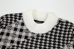Pull en tricot pied-de-poule