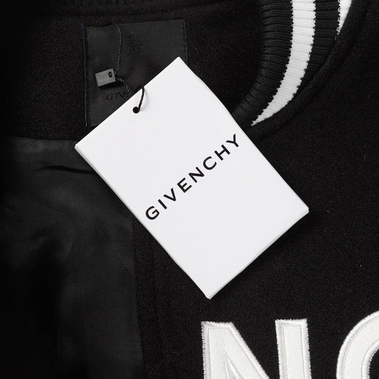 Veste de baseball en jersey avec lettres brodées en cuir