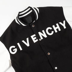 Veste de baseball en jersey avec lettres brodées en cuir